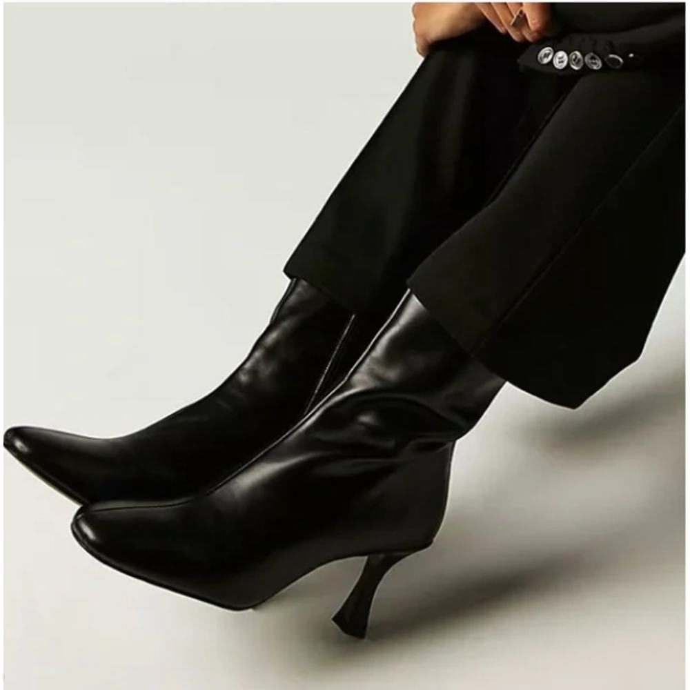 Free People Black Ankle Boots